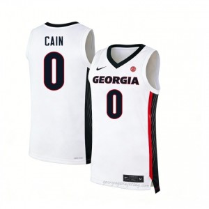 #0 Blue Cain White UGA Bulldogs Men Stitched Jersey | Exclusive Hoops Apparel 26760364