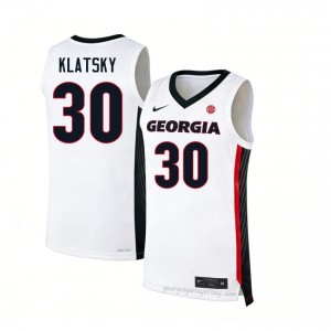 #30 Brandon Klatsky White Georgia Bulldogs Men Stitched Jersey | Exclusive Hoops Apparel 68906276