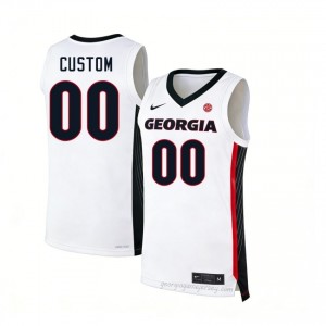 #00 Custom White UGA Men Stitched Jersey | Exclusive Hoops Apparel 96477500