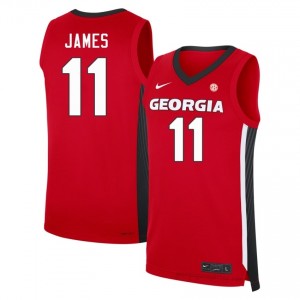 Dylan James #11 Red Georgia Men Basketball Jersey | Premium Stitched Edition 69678984