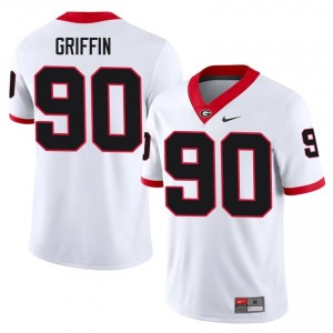 #90 Elijah Griffin White UGA Bulldogs Men Stitched College Jersey | Exclusive Football Apparel 21362024