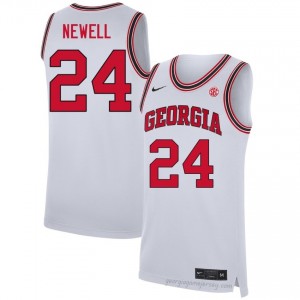 Georgia Jaden Newell #24 Team Jersey | Collegiate White Men Basketball Uniform 55555704