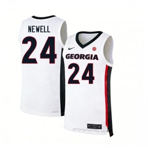 #24 Jaden Newell White UGA Bulldogs Men Stitched Jersey | Exclusive Hoops Apparel 56428153