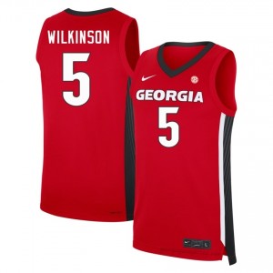 Jeremiah Wilkinson #5 Red Georgia Bulldogs Men Basketball Jersey | Premium Stitched Edition 94885938