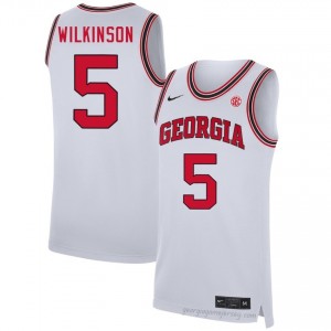 Georgia Jeremiah Wilkinson #5 Team Jersey | Collegiate White Men Basketball Uniform 56797520
