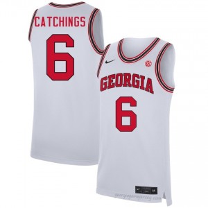UGA Kanon Catchings #6 Team Jersey | Collegiate White Men Basketball Uniform 42019975