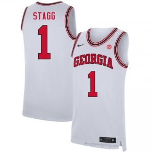 Georgia Bulldogs Kareem Stagg #1 Team Jersey | Collegiate White Men Basketball Uniform 75347746