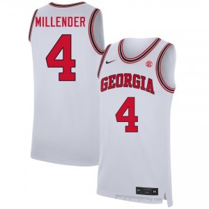 UGA Bulldogs Marcus Millender #4 Team Jersey | Collegiate White Men Basketball Uniform 52109846
