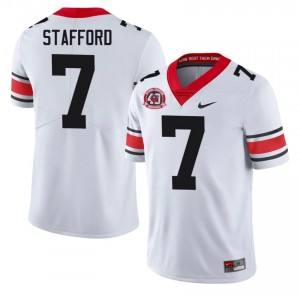 Georgia Matthew Stafford #7 1980 National Champions 40th Anniversary Jersey | Collegiate White Men Football Uniform 54952358