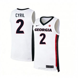 #2 Somtochukwu Cyril White Georgia Men Stitched Jersey | Exclusive Hoops Apparel 46372322