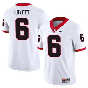 UGA Bulldogs Dominic Lovett #6 Jersey | Collegiate White Men Football Uniform 34714942