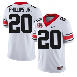 Georgia Dwight Phillips Jr. #20 1980 National Champions 40th Anniversary Jersey | Collegiate White Men Football Uniform 75606170