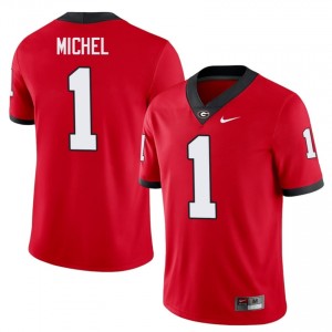 Red Sony Michel #1 Georgia Bulldogs Men Football Gameday Jersey | NCAA Official Look 36172733