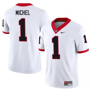 UGA Bulldogs Sony Michel #1 Jersey | Collegiate White Men Football Uniform 91077126
