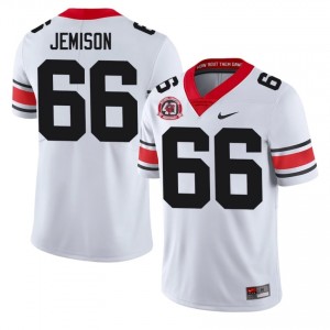 Georgia Tyreek Jemison #66 1980 National Champions 40th Anniversary Jersey | Collegiate White Men Football Uniform 66065532