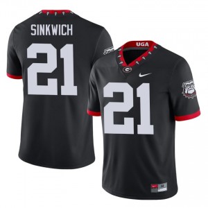 Frank Sinkwich #21 Mascot 100th Anniversary Black Dawgs Men Football Player Jersey | Premium Stitched Edition 20574539