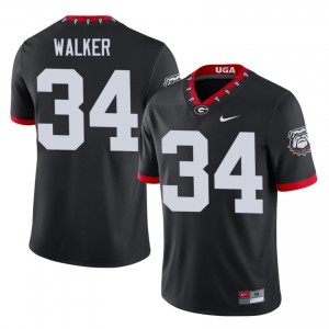 #34 Herschel Walker Black Dawgs Mascot 100th Anniversary Men Stitched Player Jersey | Exclusive Football Apparel 54291614