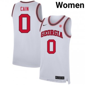 UGA Blue Cain #0 Team Jersey | Collegiate White Women Basketball Uniform 95392800