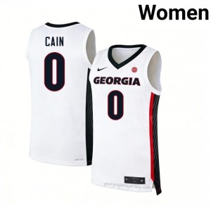 #0 Blue Cain White Georgia Bulldogs Women Stitched Jersey | Exclusive Hoops Apparel 36552388
