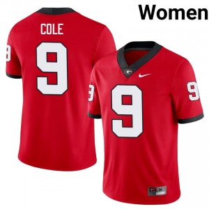Georgia Bulldogs Chris Cole #9 Jersey | Collegiate Red Women Football Uniform 31786482