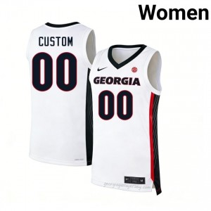 #00 Custom White UGA Bulldogs Women Stitched Jersey | Exclusive Hoops Apparel 18994617