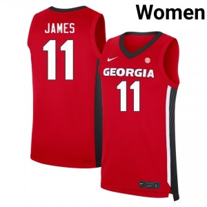 Dylan James #11 Red UGA Women Basketball Jersey | Premium Stitched Edition 72806391