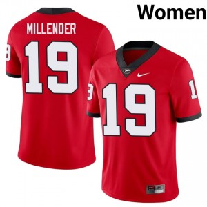 #19 Hezekiah Millender Red Georgia Bulldogs Women Stitched High School Jersey | Exclusive Football Apparel 10793389