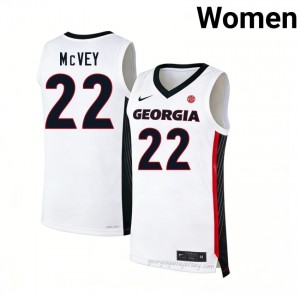 #22 Jackson McVey White Georgia Women Stitched Jersey | Exclusive Hoops Apparel 70170769