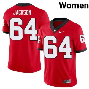 Jahzare Jackson #64 Red Georgia Bulldogs Women Football High School Jersey | Premium Stitched Edition 80061573