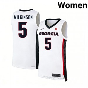 #5 Jeremiah Wilkinson White Georgia Bulldogs Women Stitched Jersey | Exclusive Hoops Apparel 68087285
