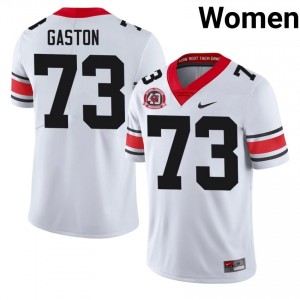 #73 Juan Gaston White Georgia 1980 National Champions 40th Anniversary Women Stitched NCAA Jersey | Exclusive Football Apparel 23218820