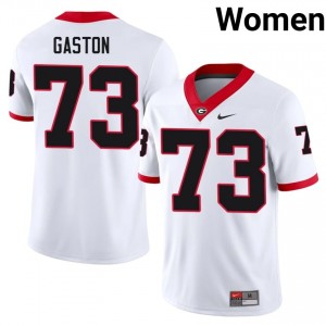UGA Bulldogs Juan Gaston #73 Jersey | Collegiate White Women Football Uniform 17494811
