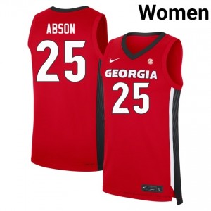 Justin Abson #25 Red UGA Bulldogs Women Basketball Jersey | Premium Stitched Edition 59657970