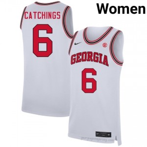 UGA Bulldogs Kanon Catchings #6 Team Jersey | Collegiate White Women Basketball Uniform 48676563