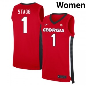 Kareem Stagg #1 Red UGA Bulldogs Women Basketball Jersey | Premium Stitched Edition 55082098
