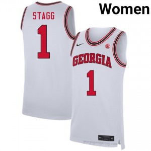 Dawgs Kareem Stagg #1 Team Jersey | Collegiate White Women Basketball Uniform 79899134