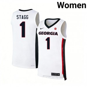 #1 Kareem Stagg White UGA Women Stitched Jersey | Exclusive Hoops Apparel 94194897