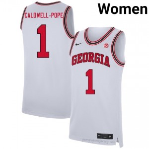 UGA Bulldogs Kentavious Caldwell-Pope #1 Team Jersey | Collegiate White Women Basketball Uniform 26474993