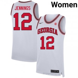 UGA Markel Jennings #12 Team Jersey | Collegiate White Women Basketball Uniform 82414832