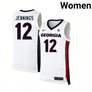 #12 Markel Jennings White Georgia Bulldogs Women Stitched Jersey | Exclusive Hoops Apparel 39531347