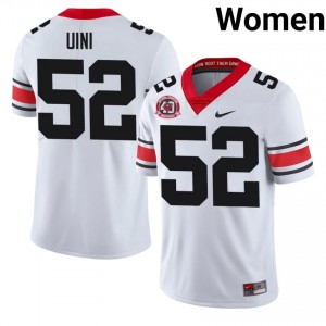 #52 Michael Uini White Georgia 1980 National Champions 40th Anniversary Women Stitched NCAA Jersey | Exclusive Football Apparel 80339570
