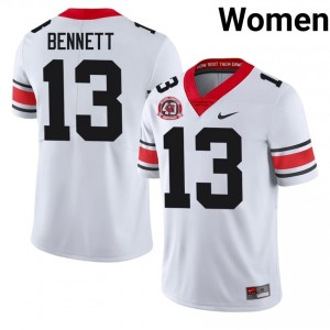 #13 Stetson Bennett White Georgia 1980 National Champions 40th Anniversary Women Stitched NCAA Jersey | Exclusive Football Apparel 68138319