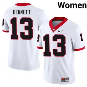 UGA Bulldogs Stetson Bennett #13 Jersey | Collegiate White Women Football Uniform 39843490