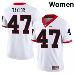 UGA Bulldogs Will Taylor #47 Jersey | Collegiate White Women Football Uniform 57489001