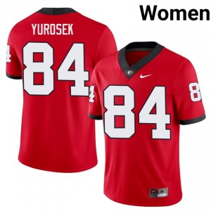 #84 Ben Yurosek Red Georgia Bulldogs Women Stitched High School Jersey | Exclusive Football Apparel 86072610