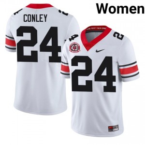 #24 Braylon Conley White Georgia 1980 National Champions 40th Anniversary Women Stitched NCAA Jersey | Exclusive Football Apparel 84609249