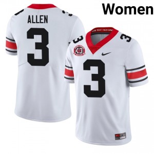White CJ Allen #3 Georgia Women Football 1980 National Champions 40th Anniversary Gameday Jersey | NCAA Official Look 77786458