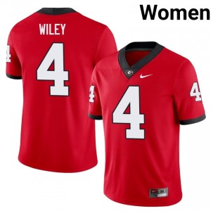 CJ Wiley #4 Red Georgia Bulldogs Women Football High School Jersey | Premium Stitched Edition 72180632