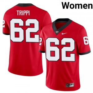 Charley Trippi #62 Red Georgia Bulldogs Women Football High School Jersey | Premium Stitched Edition 61822468