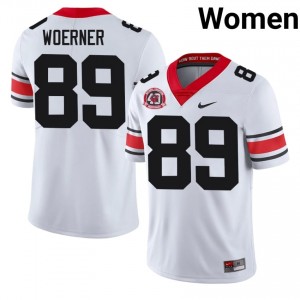 Georgia Charlie Woerner #89 1980 National Champions 40th Anniversary Jersey | Collegiate White Women Football Uniform 92260191